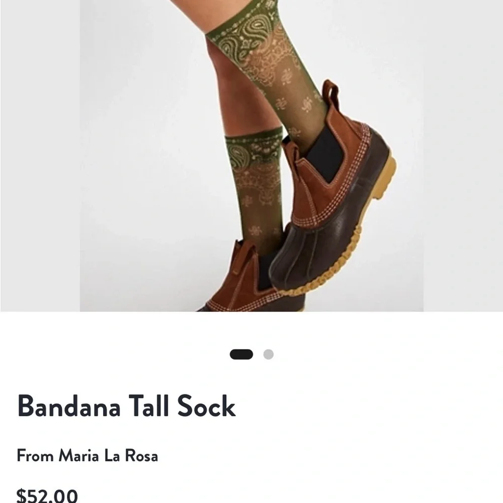Free People X Maria Larosa Bandana Socks New